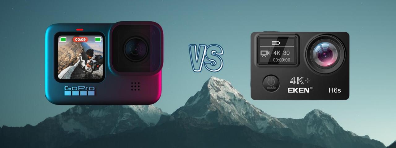 GoPro Hero 9 Black vs Eken H6S Action Camera Spec Comparison